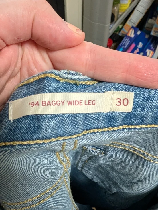 Levi’s 94 Baggy Wide Leg Jeans W30 L31 Light Wash Denim - Picture 2 of 11